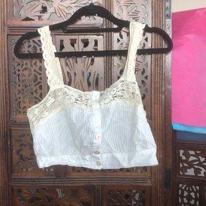 Lacey button front crop top